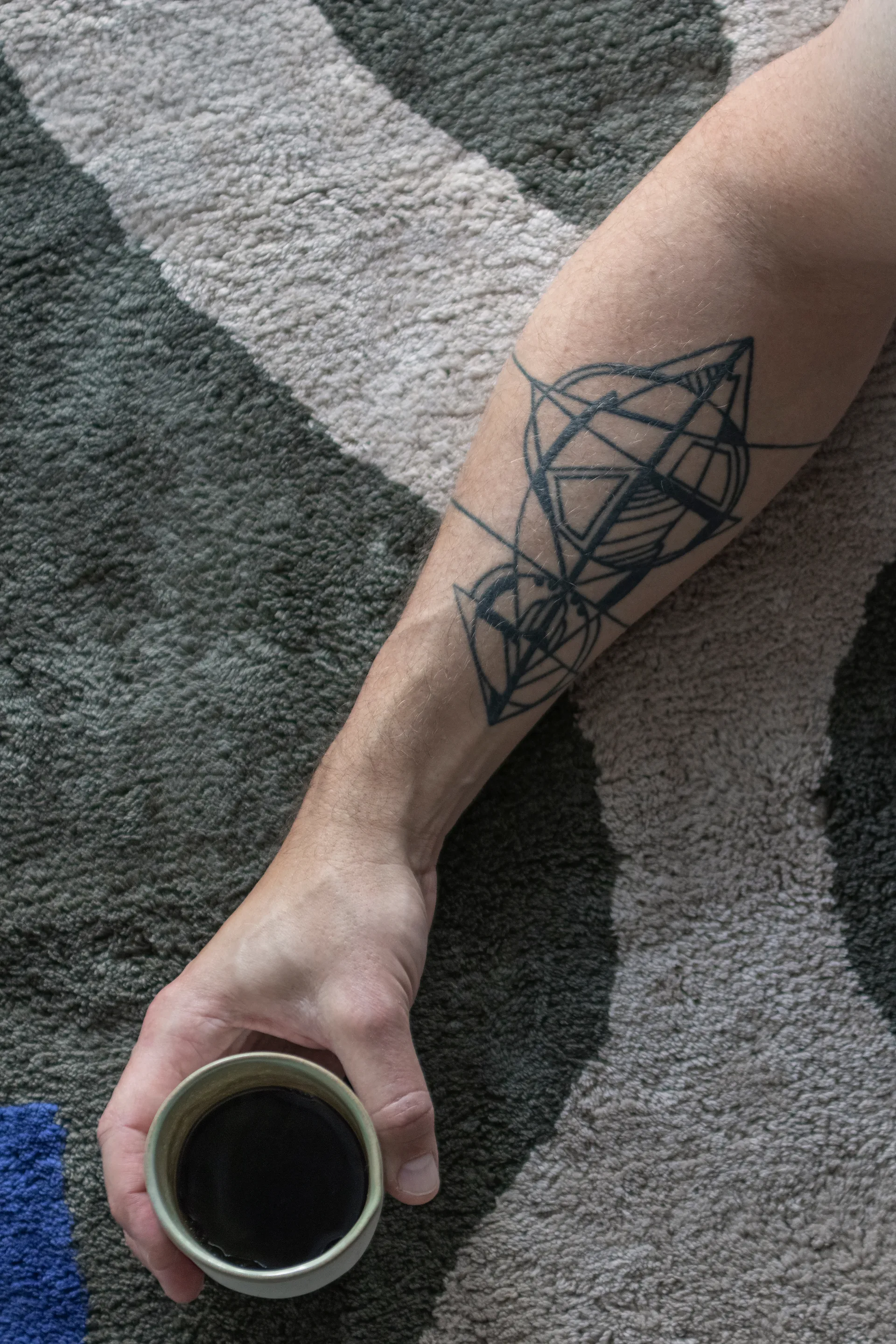 Figura tapete, Verde azeitona escuro, 50x80 cm Mette Ditmer