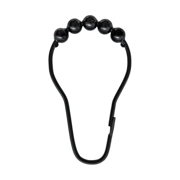 Ganchos Aqua para cortinas de chuveiro 10-unidades - Preto  - Mette Ditmer