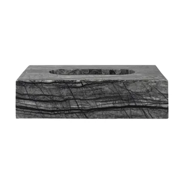 Marble caixa de lenços de papel 14x25,5 cm - preto-cinzento - Mette Ditmer