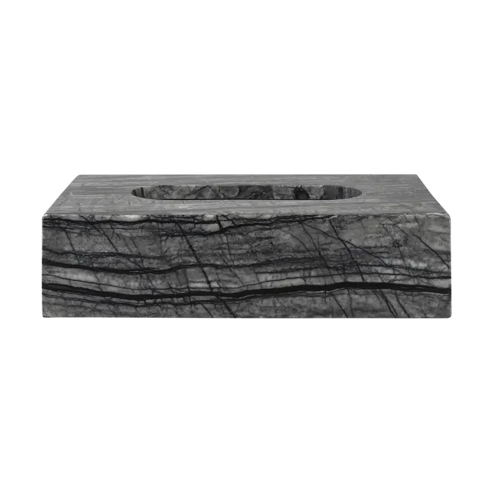 Marble caixa de lenços de papel 14x25,5 cm - preto-cinzento - Mette Ditmer