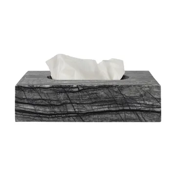 Marble caixa de lenços de papel 14x25,5 cm - preto-cinzento - Mette Ditmer