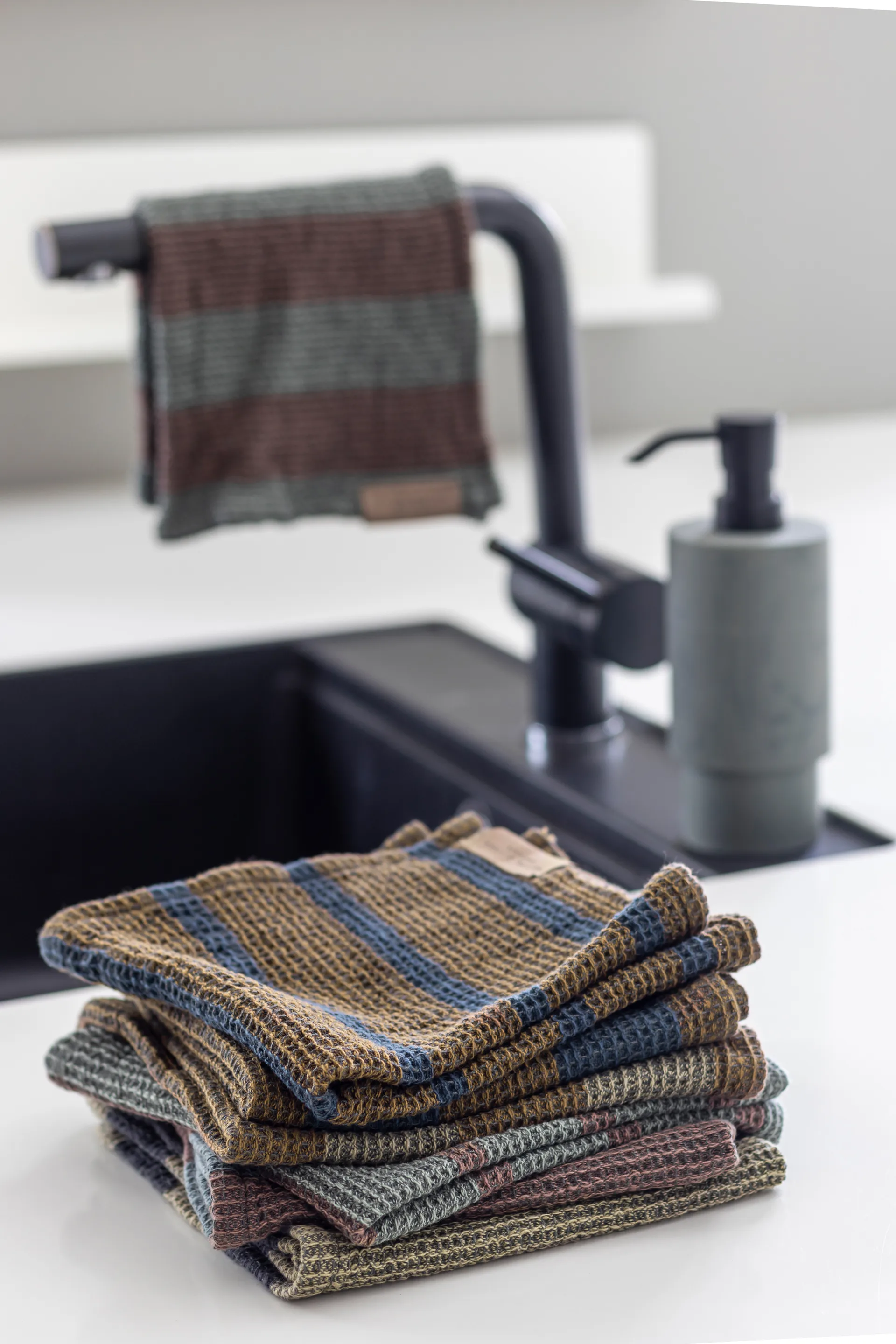 Pano de louça Elvira 33x33 cm 2 un., Ocre Mette Ditmer