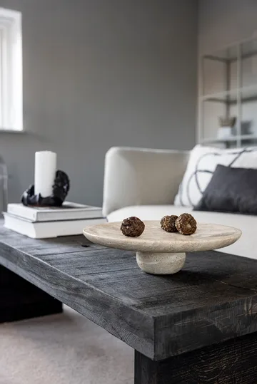 Pedestal Travertin - Linho, Ø32x8,5 cm - Mette Ditmer