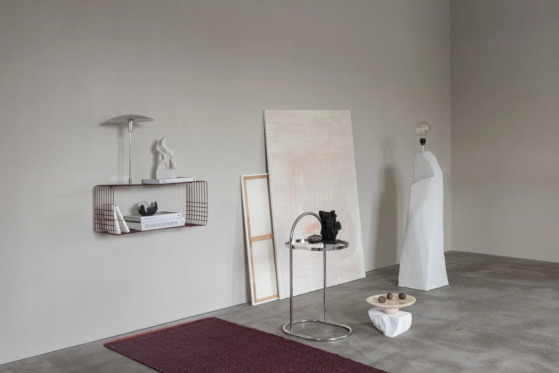 Pedestal Travertin, Linho, Ø32x8,5 cm Mette Ditmer