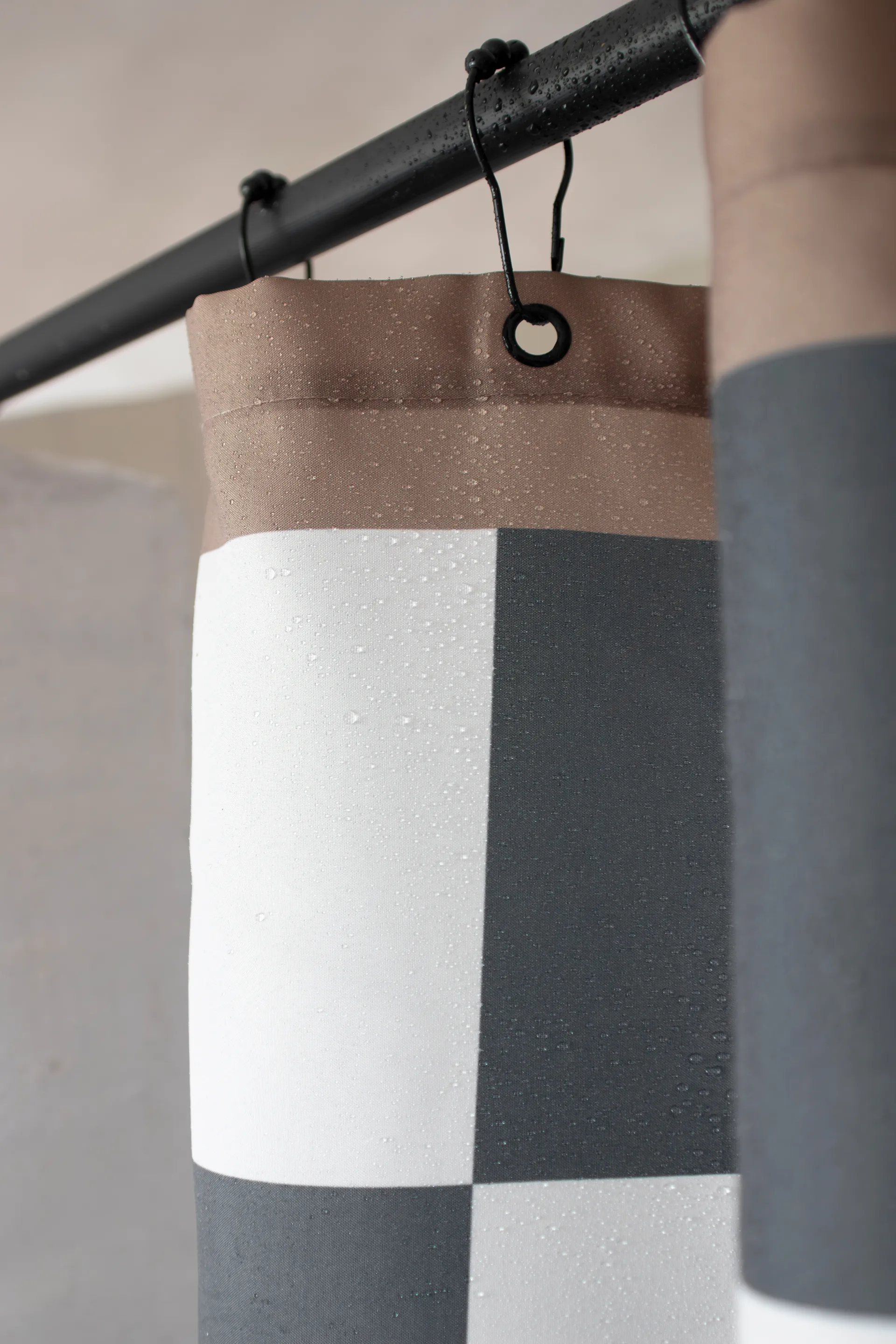 Retro cortina de chuveiro 150x200 cm, Cinza escuro Mette Ditmer