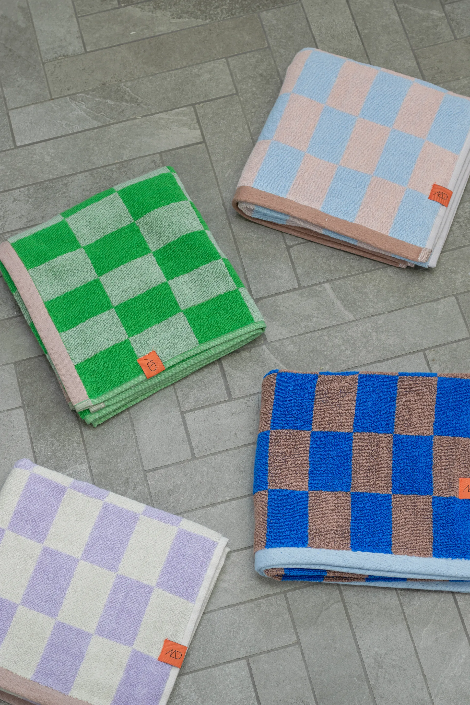 Retro toalha 70x133 cm, Azul claro Mette Ditmer