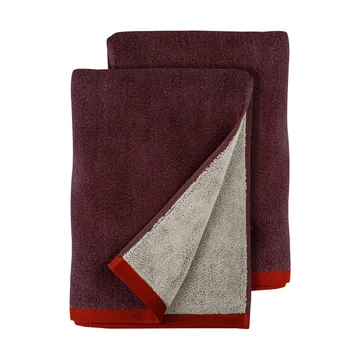 Soft toalha de mão 40x55 cm 2 unidades - Red-Grey (vermelho‑cinzento), 40x55 cm - Mette Ditmer