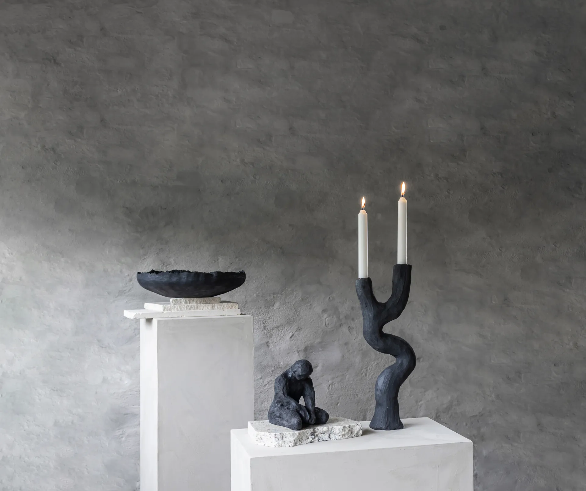 Suporte de velas Art piece 41 cm, Preto Mette Ditmer