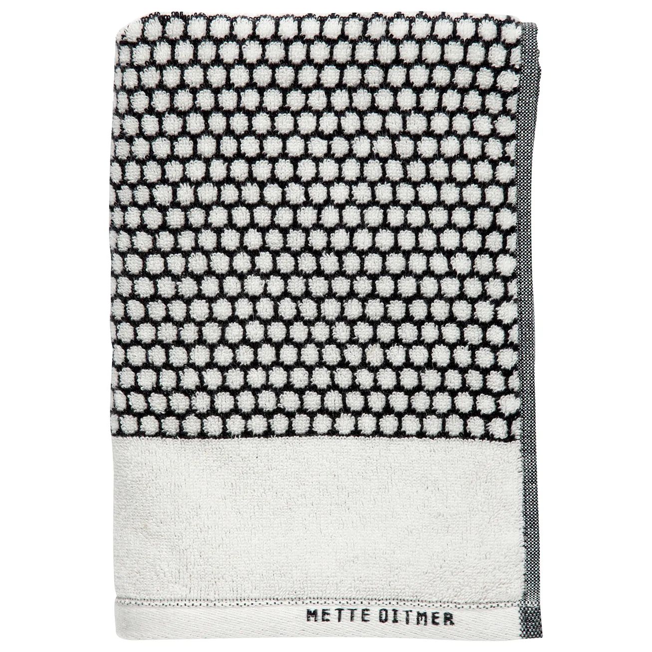 Toalha de bidé Grid, preto-off white Mette Ditmer