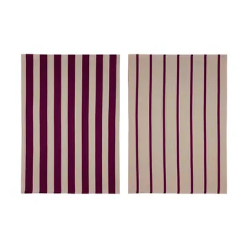 Toalha de cozinha Stripes 50x70 cm 2 un. - Red-Beige (vermelho-bege), 50x70 cm - Mette Ditmer