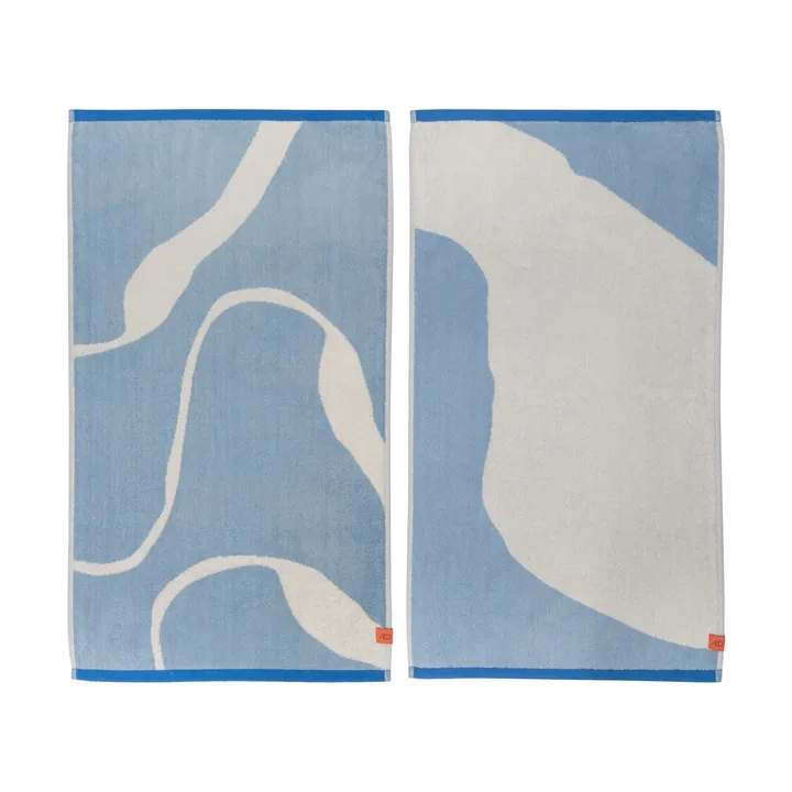 Toalha de rosto Nova Arte 40x55 cm 2 unidades - Azul claro-offwhite  - Mette Ditmer
