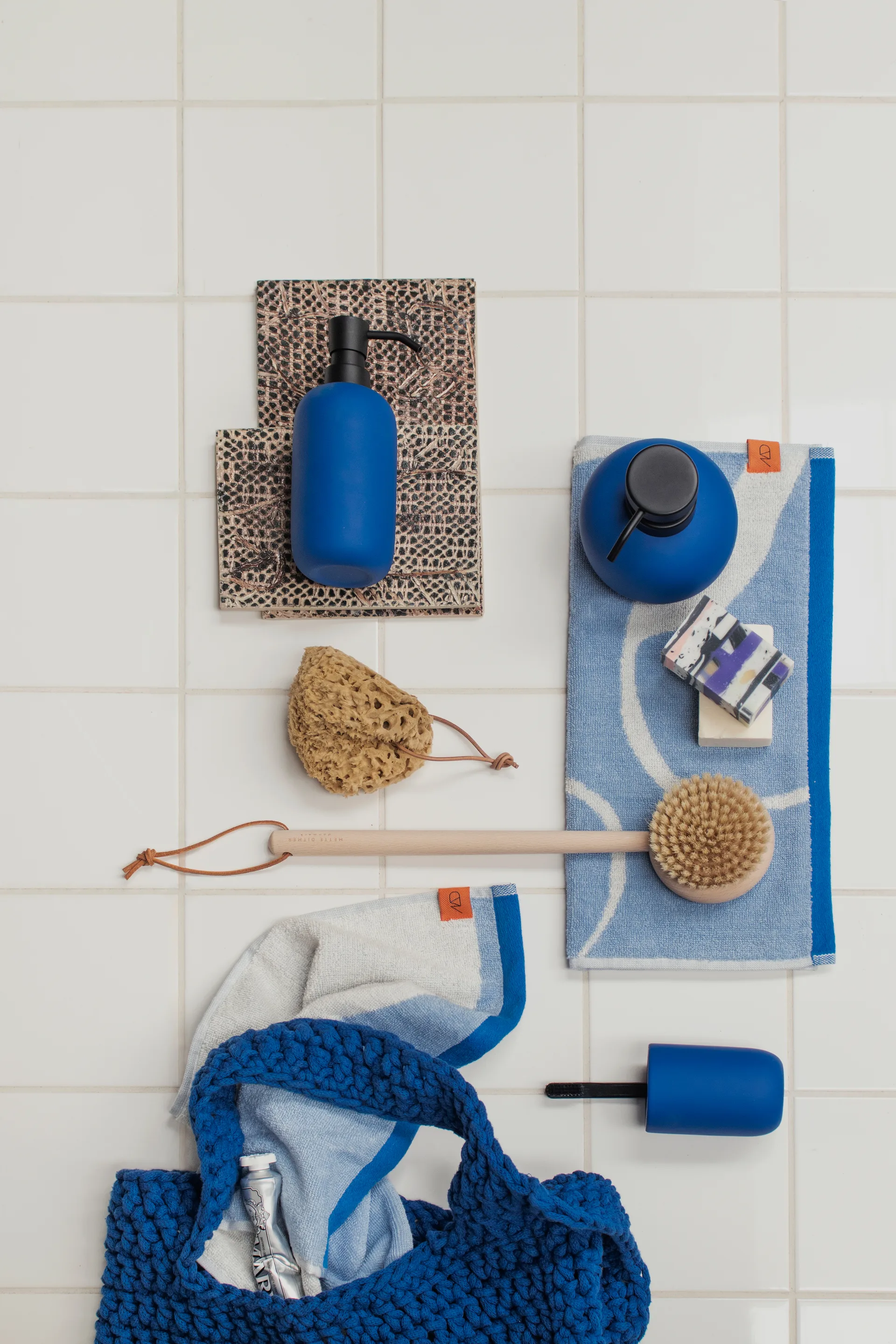 Toalha de rosto Nova Arte 40x55 cm 2 unidades, Azul claro-offwhite  Mette Ditmer