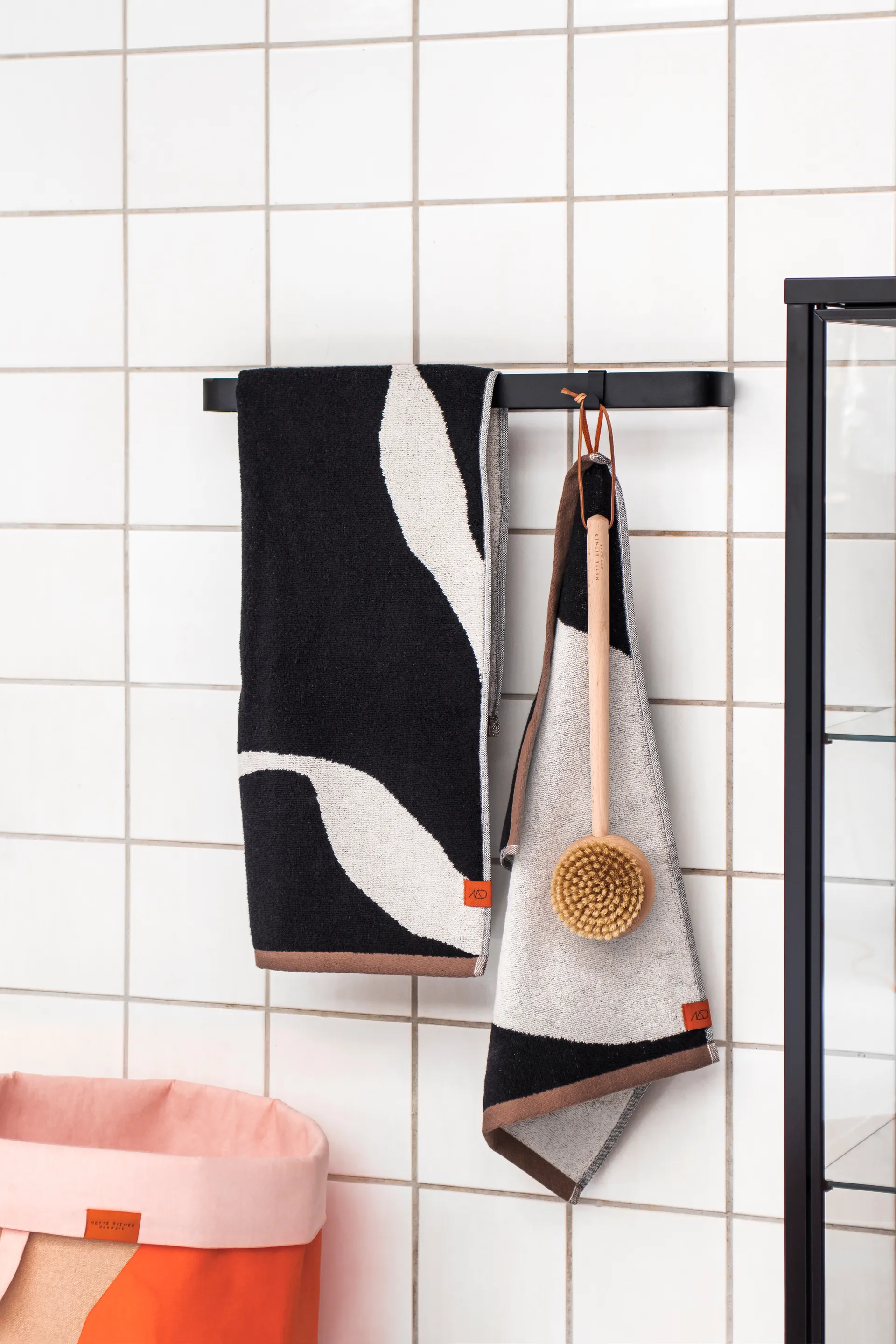 Toalha de rosto Nova Arte 40x55 cm 2 unidades, preto-offwhite  Mette Ditmer