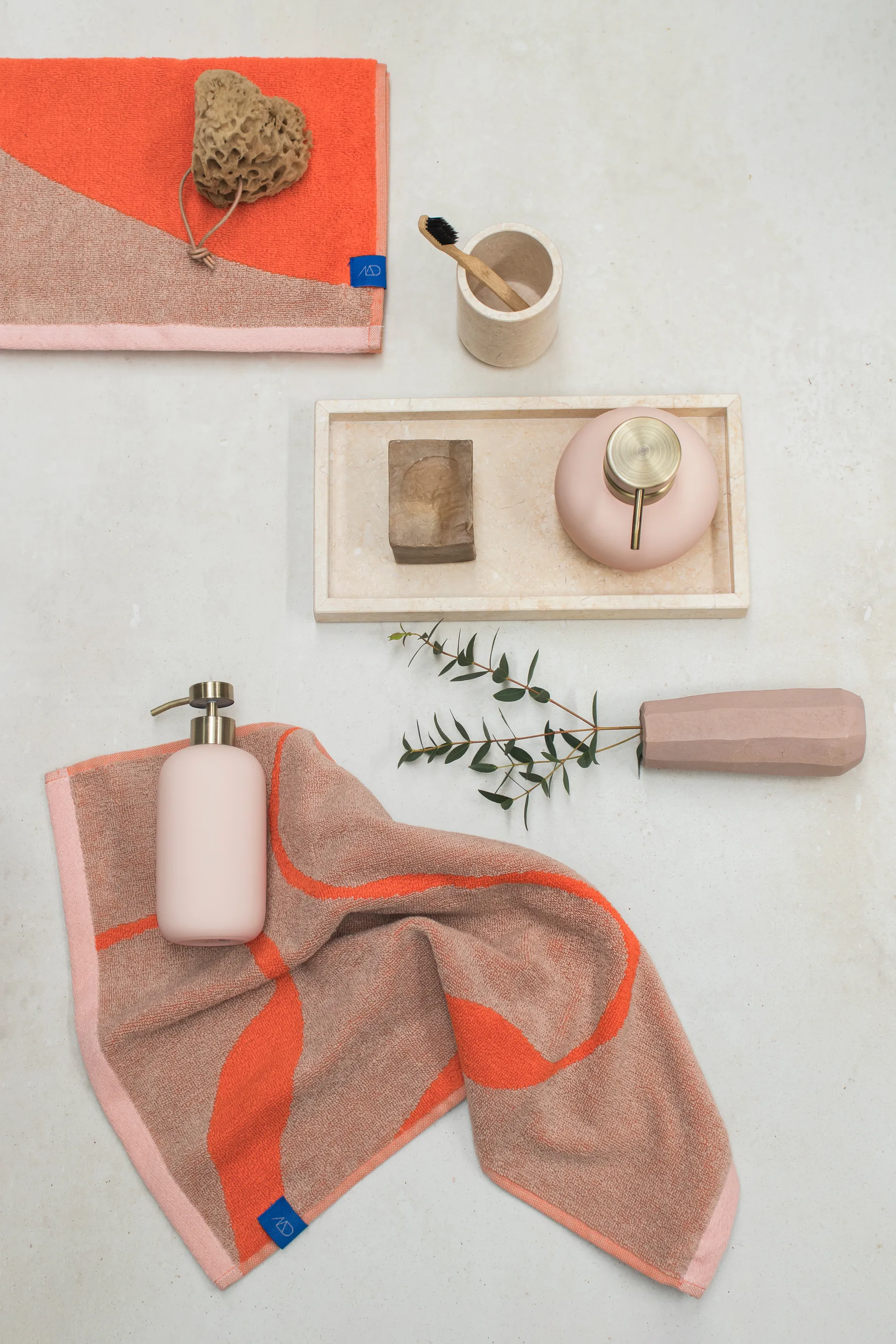 Toalha Nova Arte 50x90 cm 2-unidades , Latte Laranja Mette Ditmer