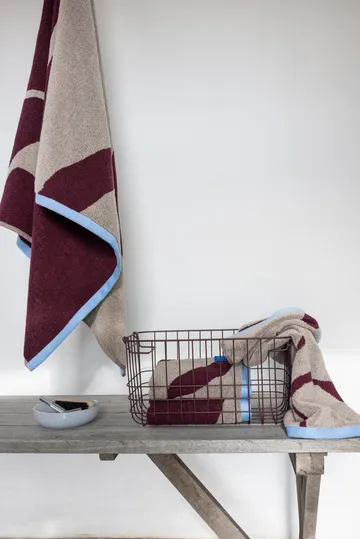 Toalha Nova Arte 50x90 cm 2 unidades - Vinho-areia - Mette Ditmer