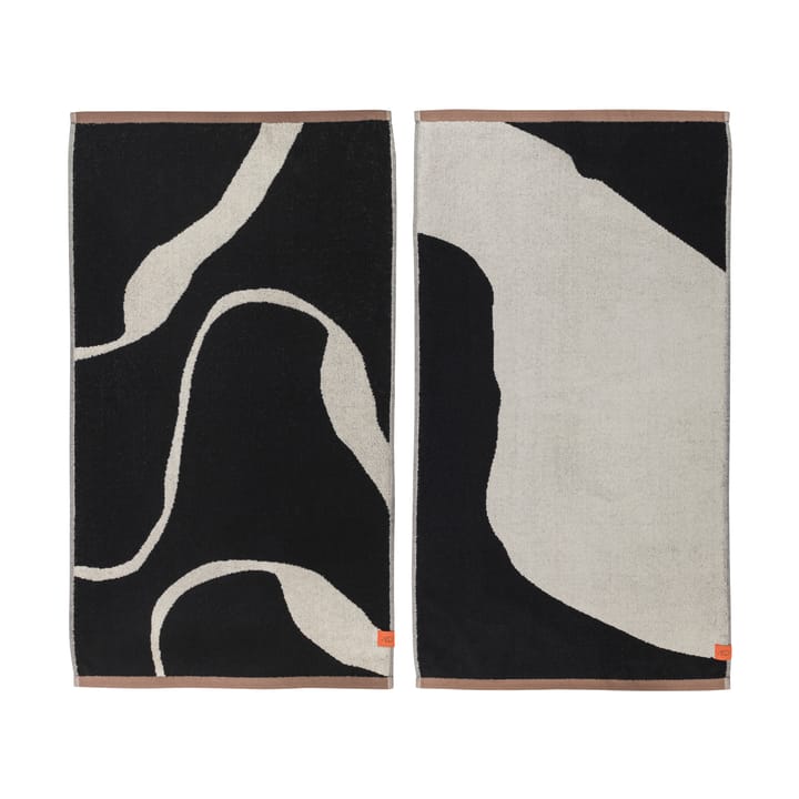 Toalha visitas Nova Arte 40x55 cm 2-unidades  - preto-offwhite  - Mette Ditmer