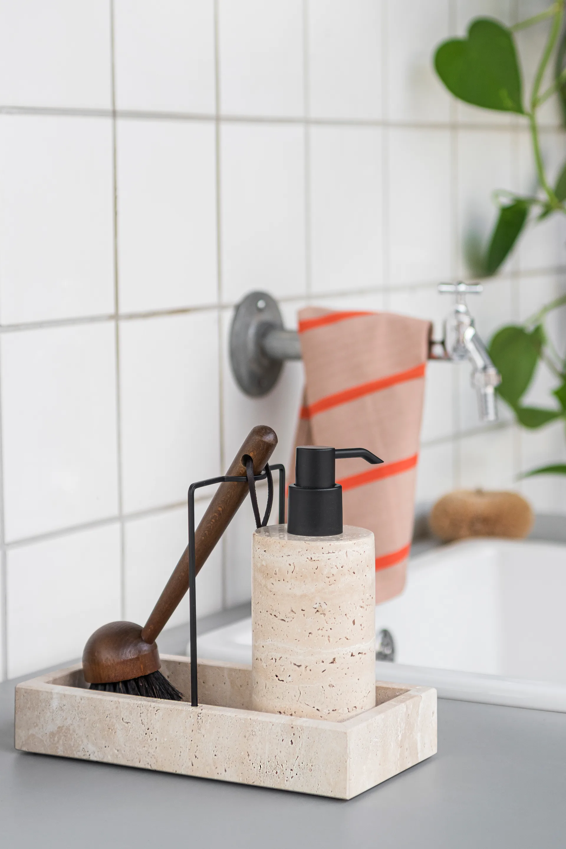 Travertine organizador de lavatório 12x23,5 cm, Linho Mette Ditmer