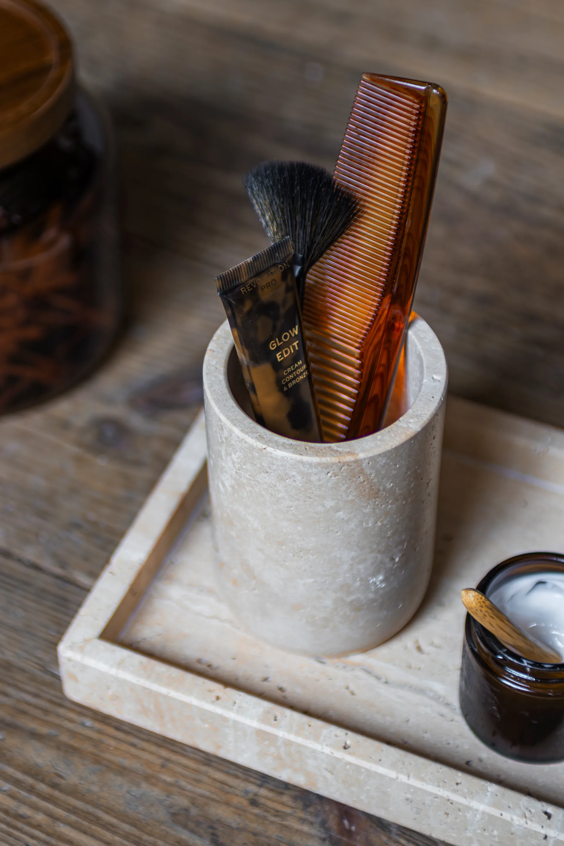 Travertine suporte para escova de dentes 10 cm, Linho Mette Ditmer