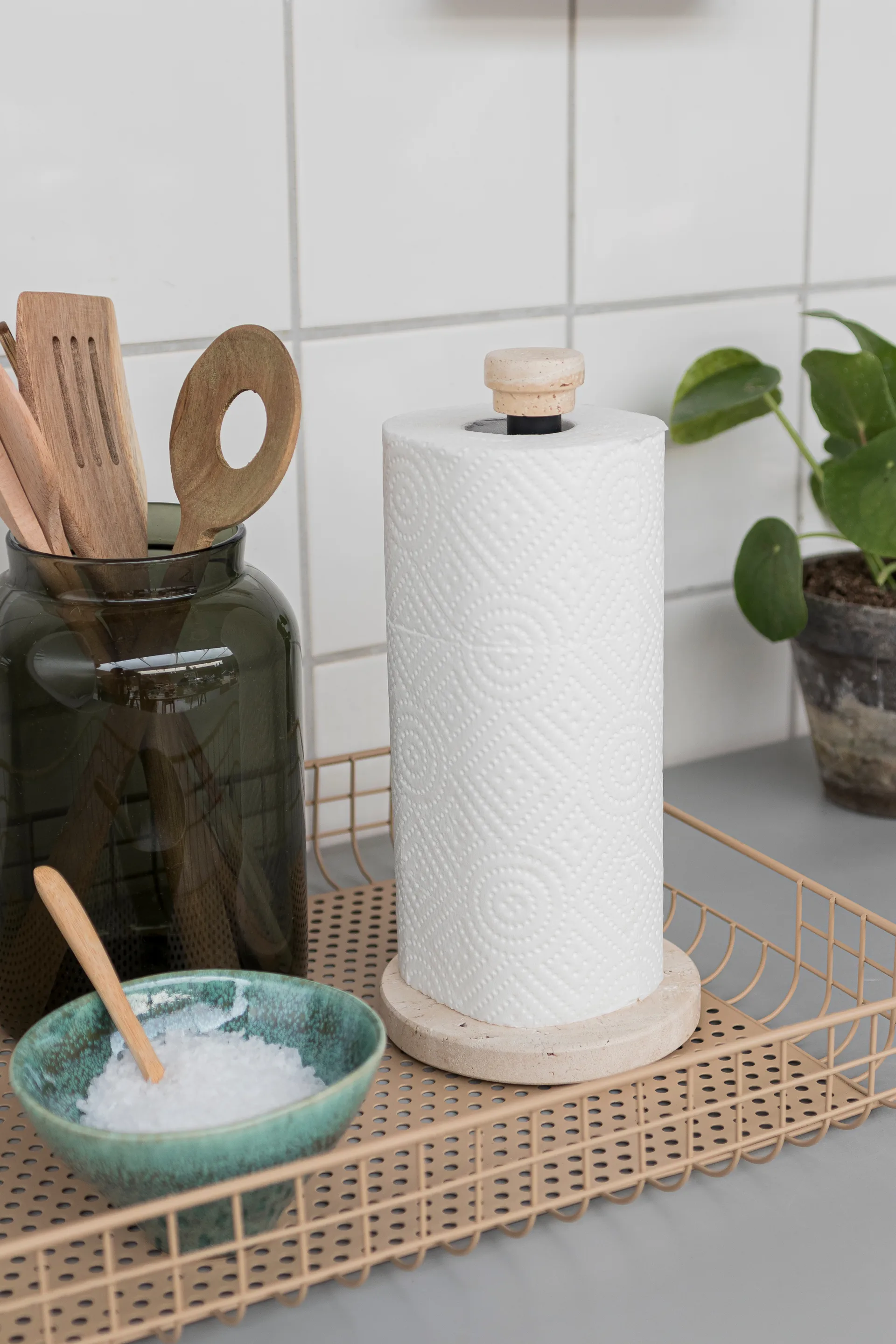 Travertine suporte para rolo de papel de cozinha, Linho Mette Ditmer