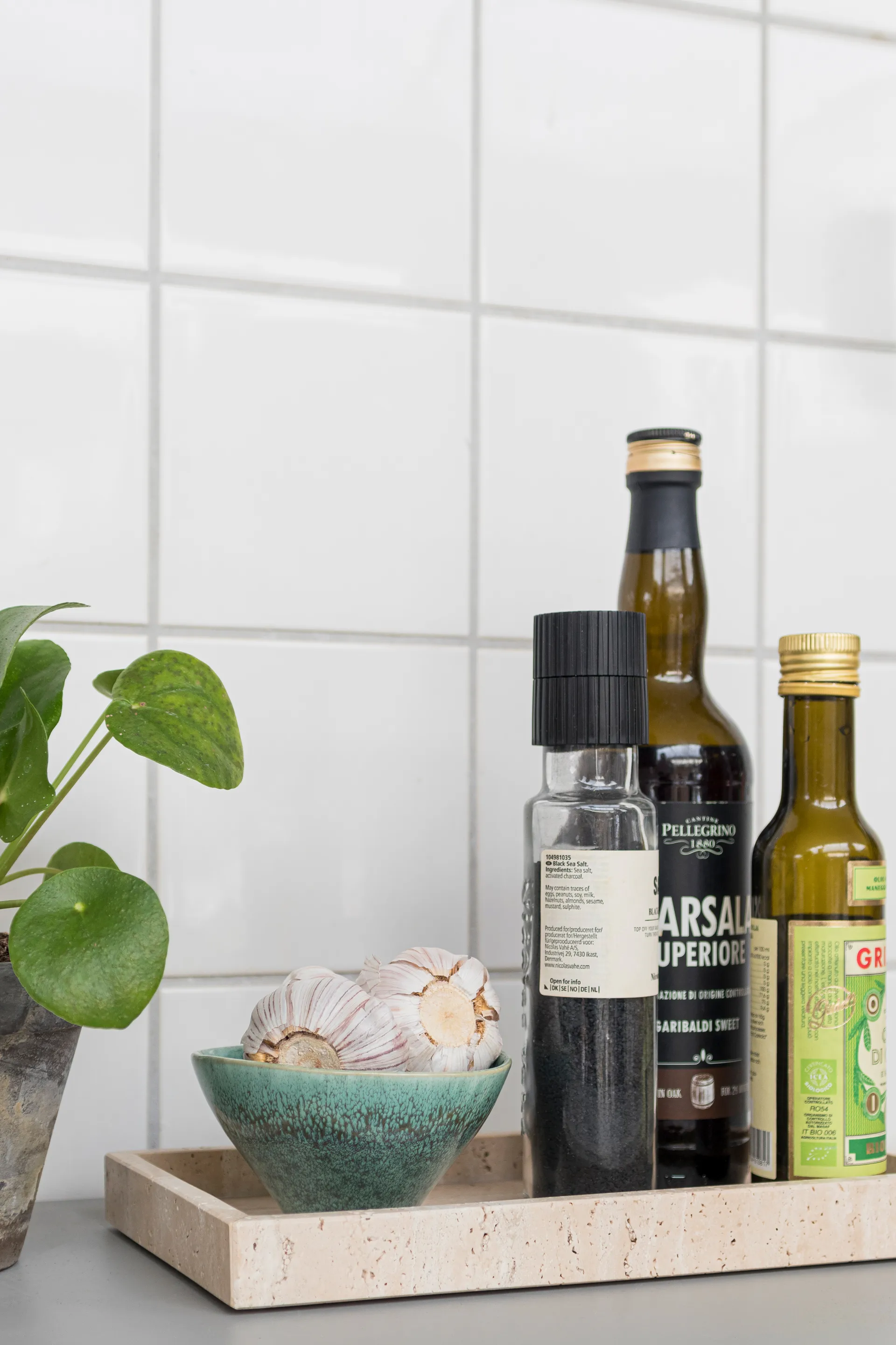 Travertino tabuleiro decorativa 16x31 cm, Linho Mette Ditmer