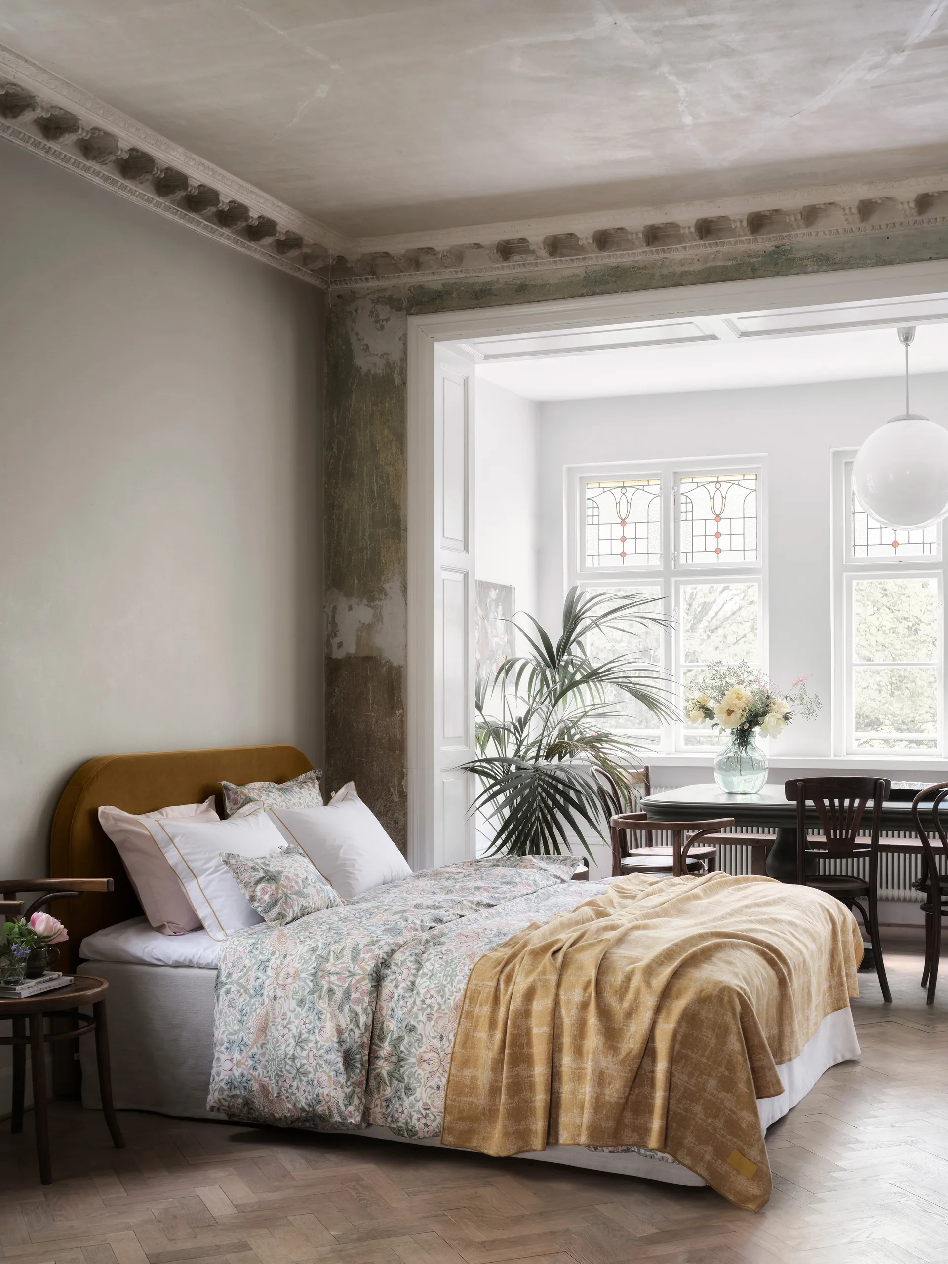 Capa de edredão Morris & Co. Strawberry Thief, Verde, 150x210 cm Mille Notti