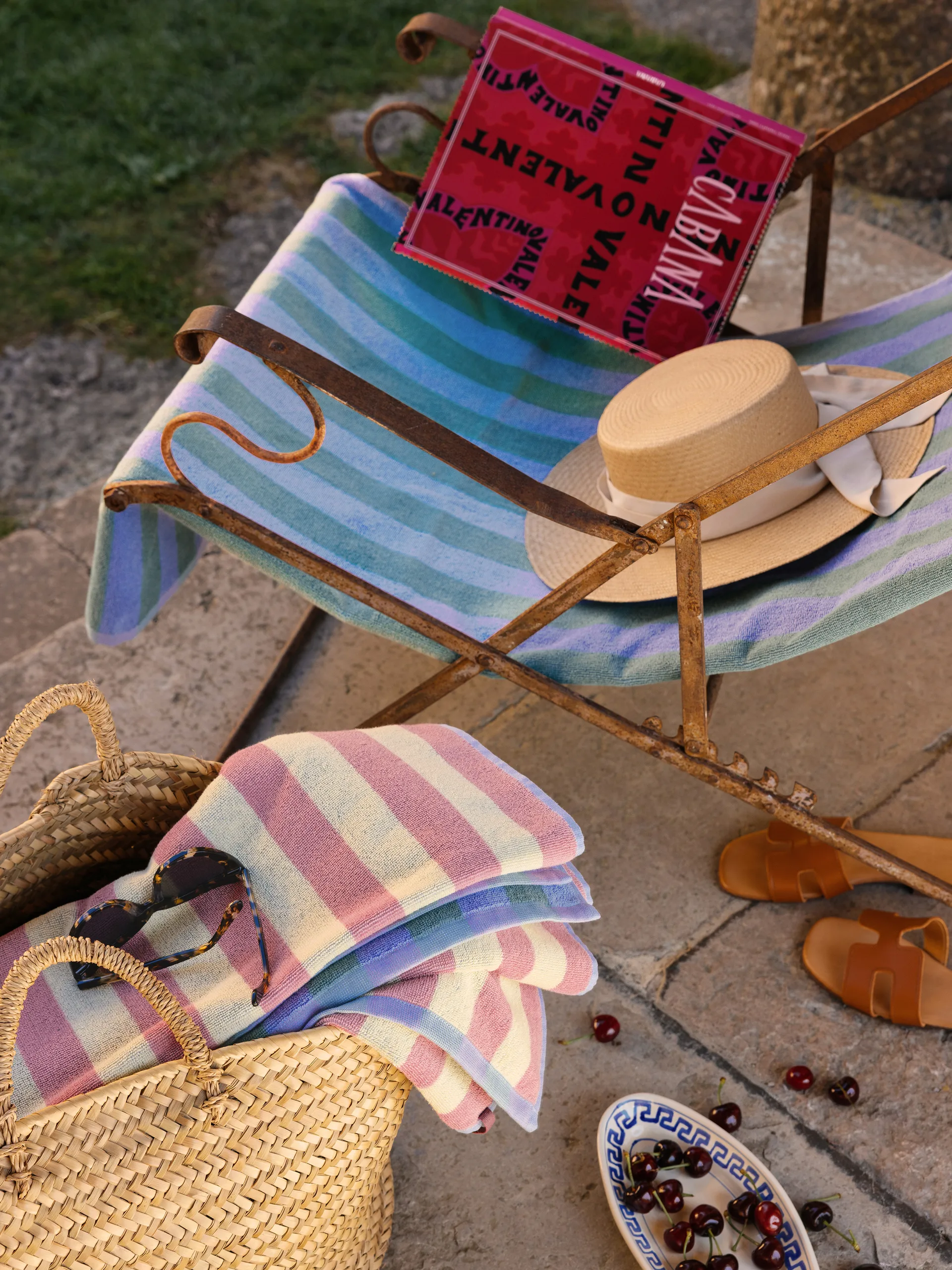 Toalha de praia Positano 100x180 cm, Azul claro Mille Notti