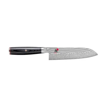 Raw 5000FCD faca santoku 18 cm - Damaskus-preto - Miyabi