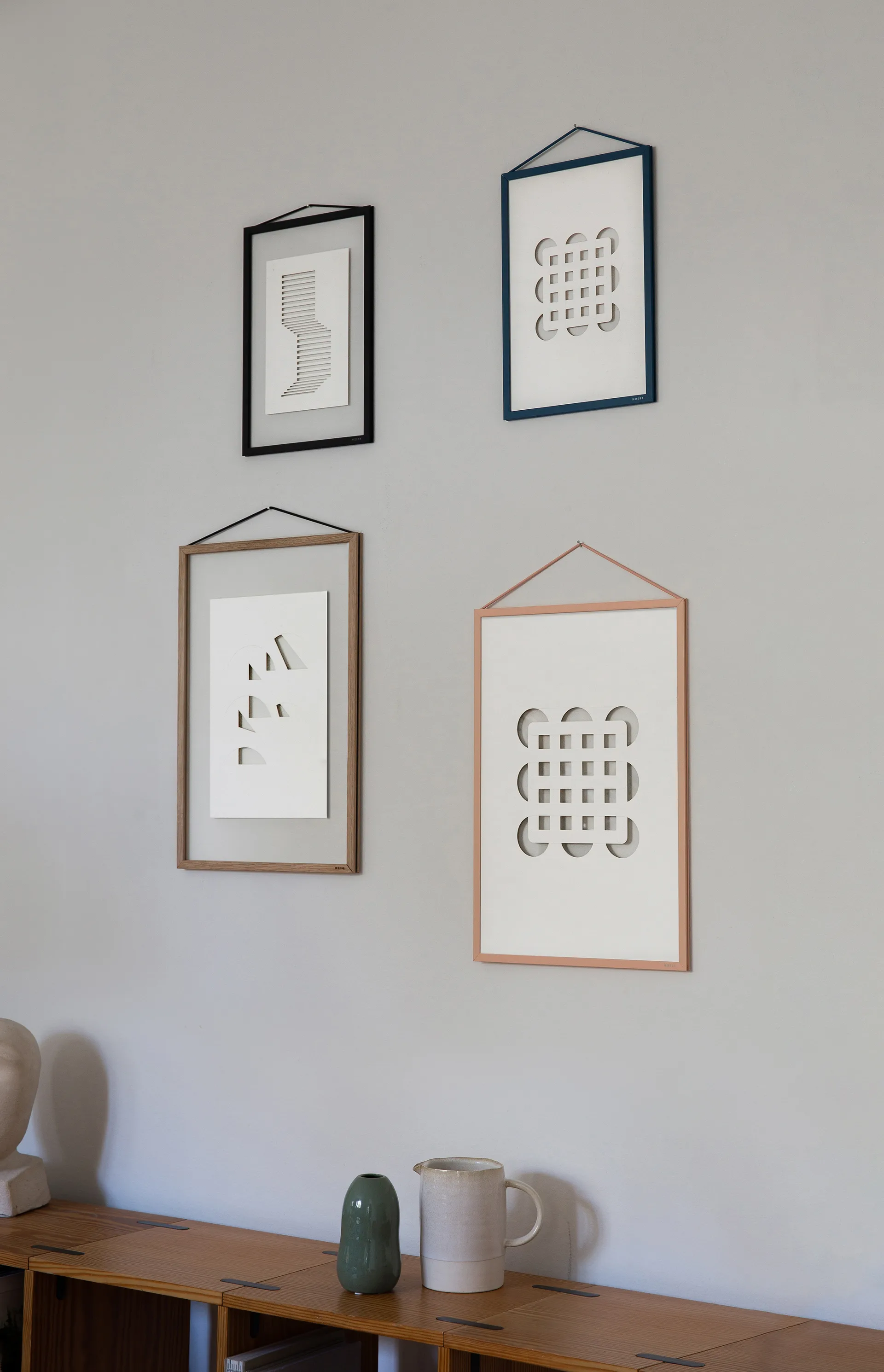 Arte Círculos & Quadrados Relief 29,7x42 cm, Off White  MOEBE