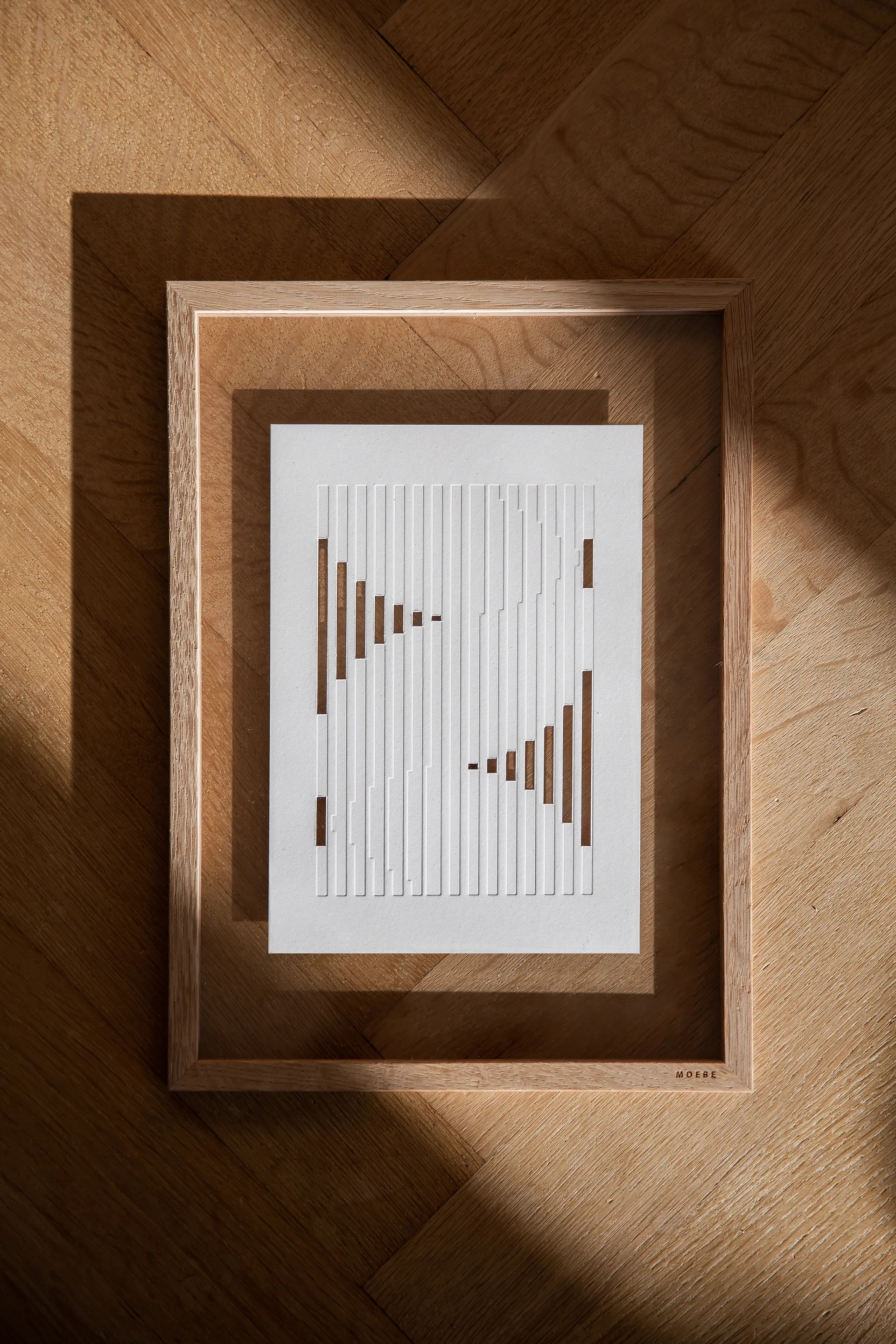 Arte Linhas orgânicas Relief 14,8x21 cm , Off White  MOEBE