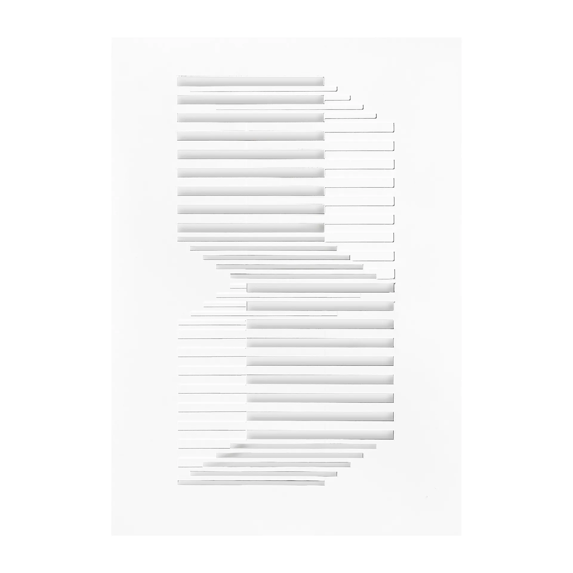 Arte Linhas orgânicas Relief 29,7x42 cm , Off White  MOEBE