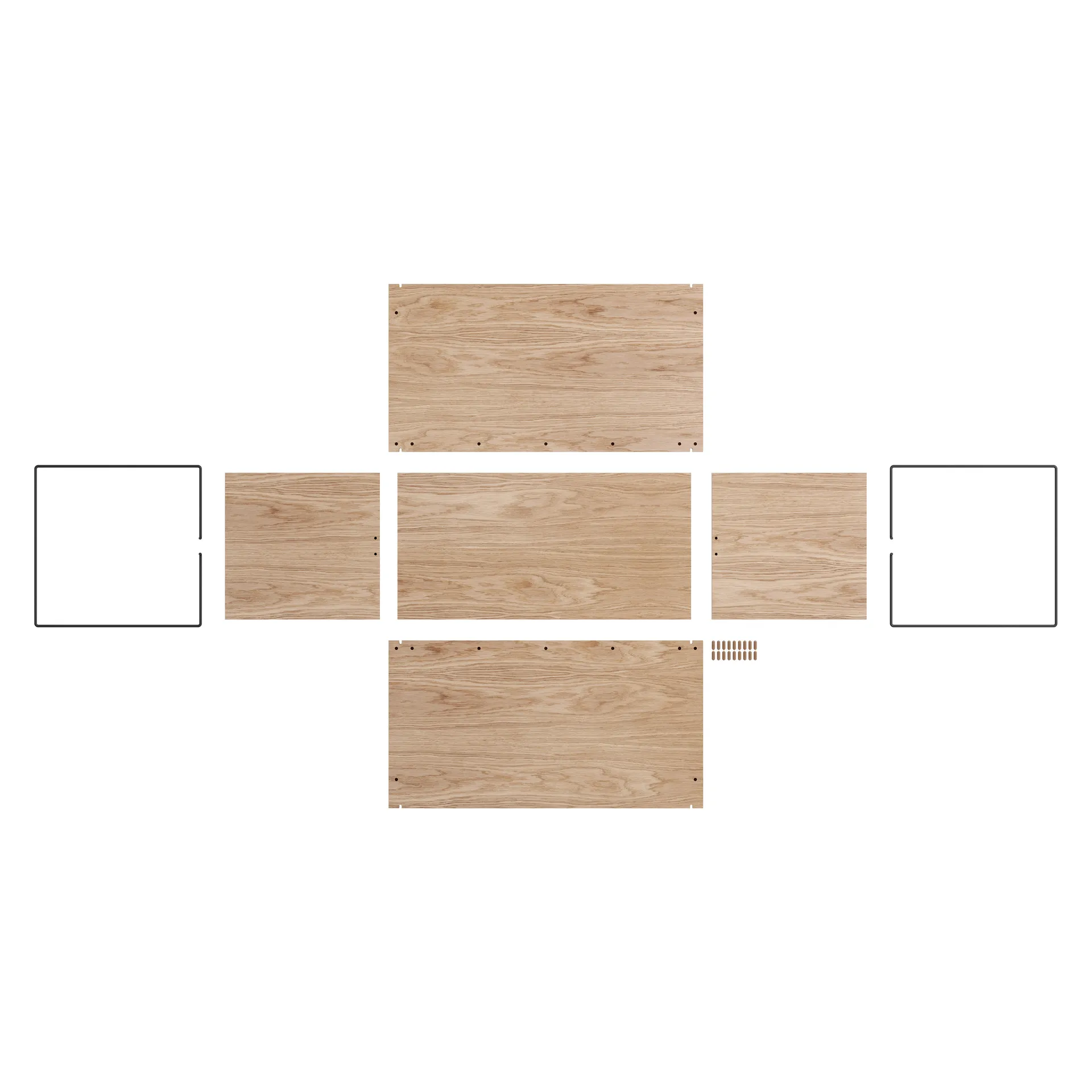 Caixa armazenamento carvalho 33x60 cm, Madeira preta MOEBE