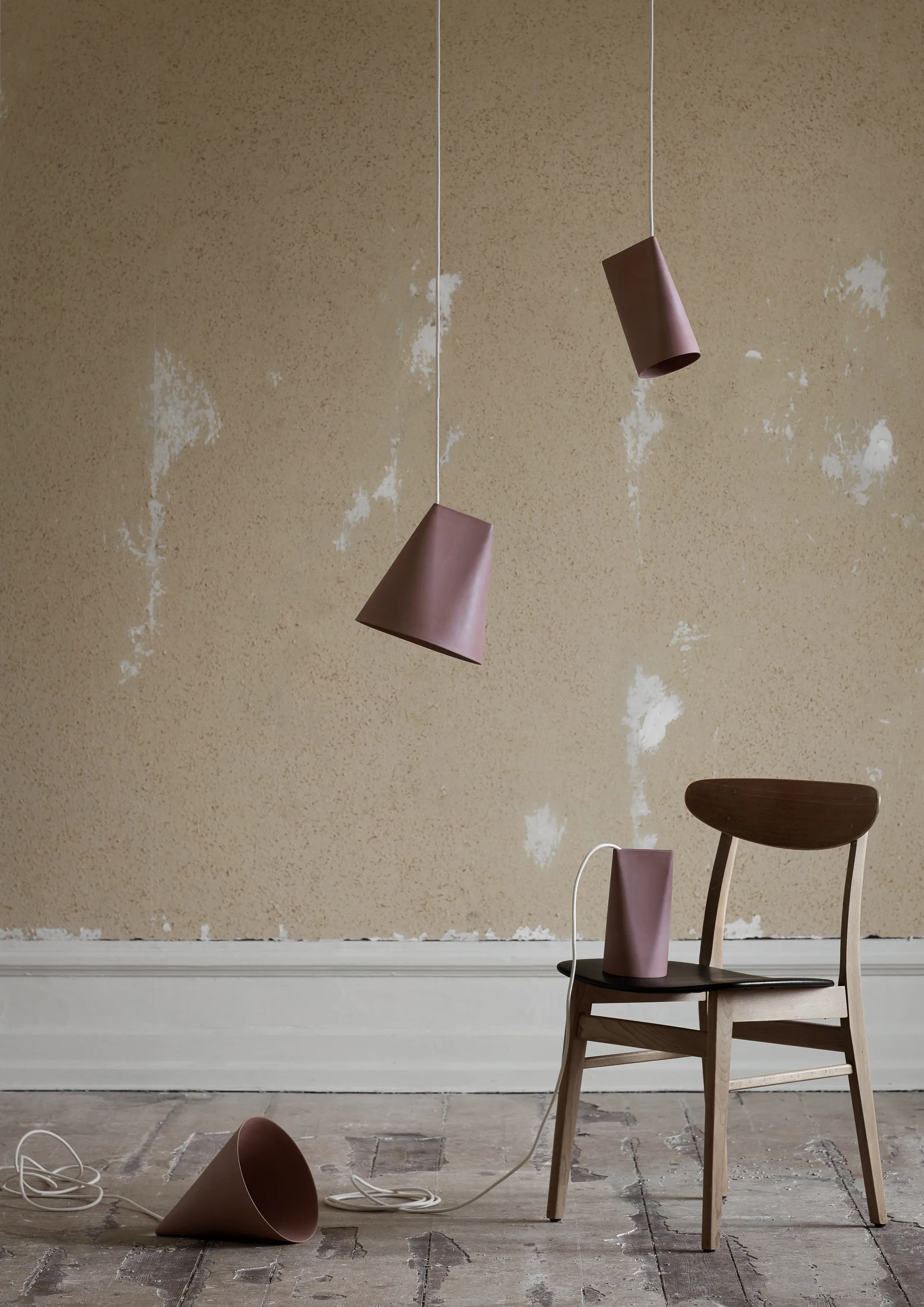 Candeeiro de teto cerâmica 23x23,5 cm, Terra cota, madeira MOEBE