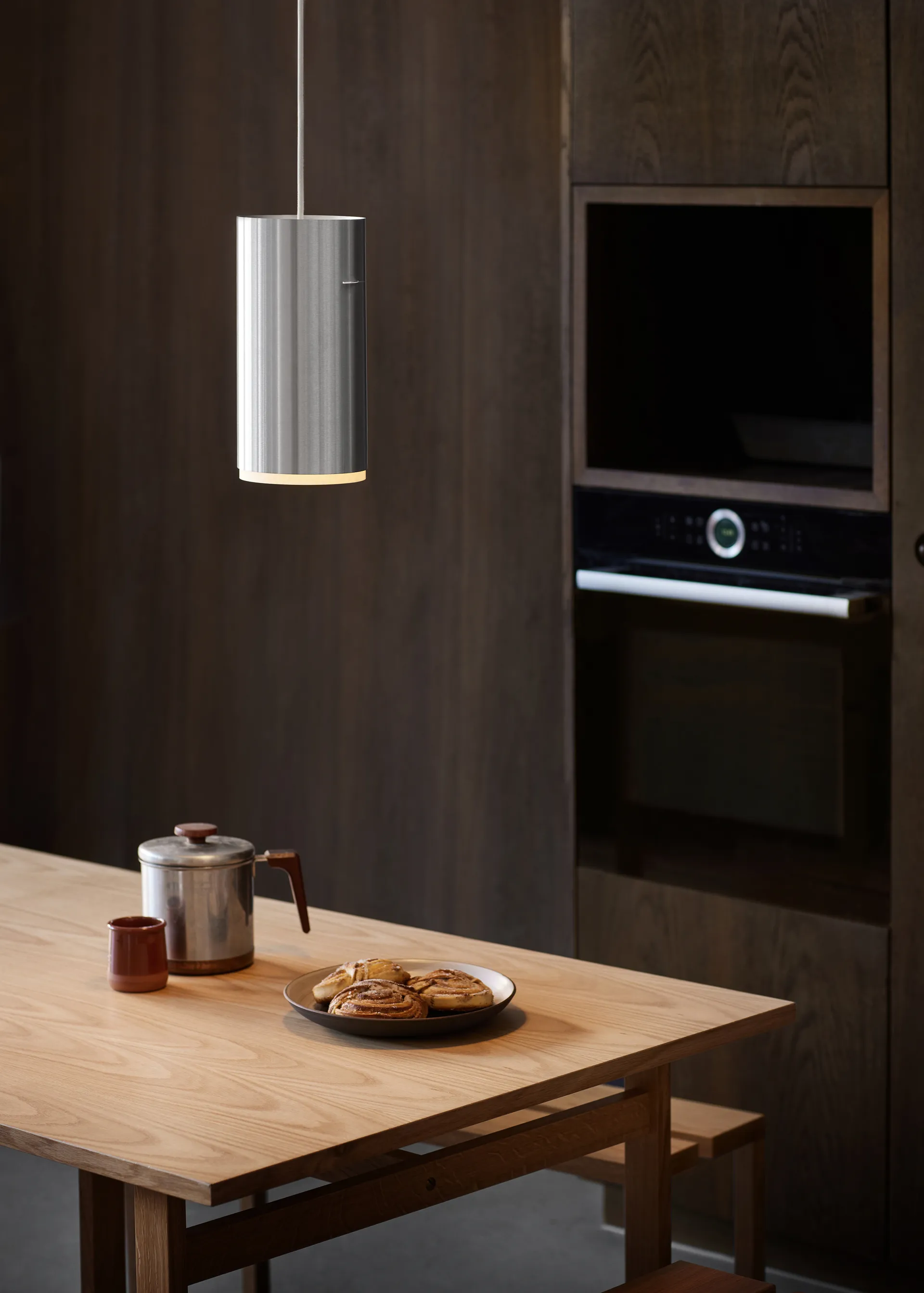 Candeeiro grande Moebe Tube Ø14 cm, Alumínio escovado MOEBE