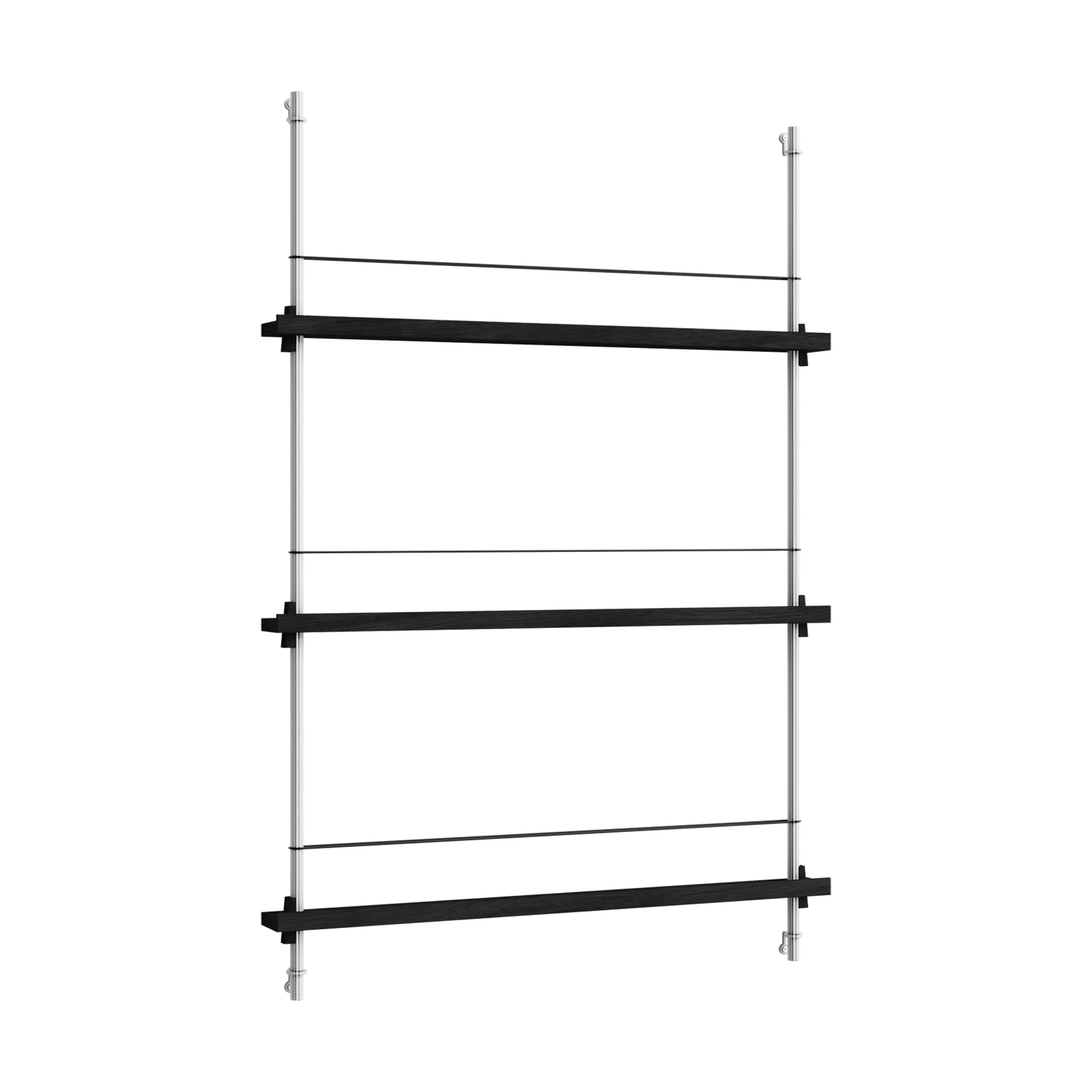 Magazine Shelving suporte para revistas, Black-aço inoxidável, 85x115x7 cm, MS.115.1 MOEBE