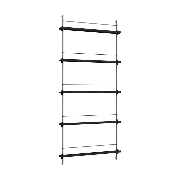 Magazine Shelving suporte para revistas - Black-aço inoxidável, 85x180x7 cm, MS.180.1 - MOEBE