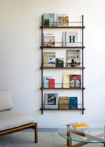 Magazine Shelving suporte para revistas - Carvalho-aço inoxidável, 85x180x7 cm, MS.180.1 - MOEBE