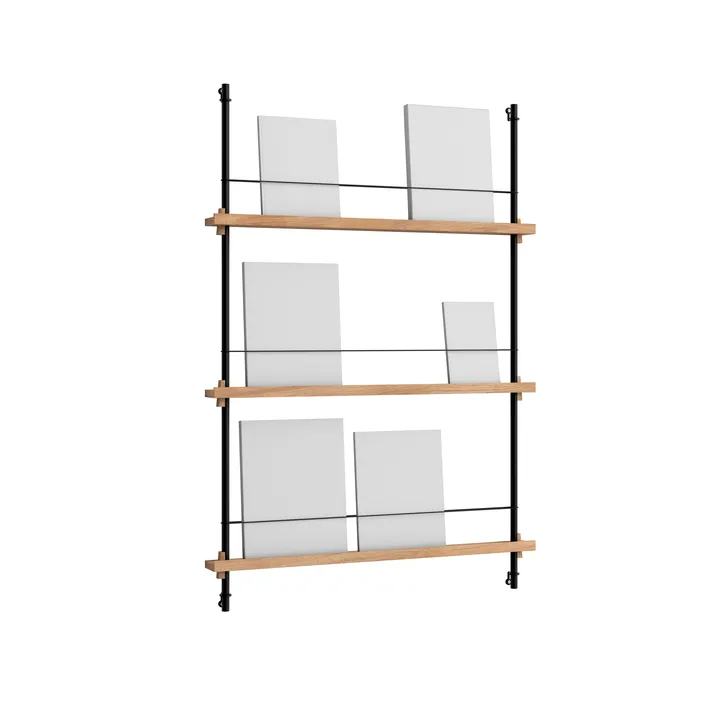 Magazine Shelving suporte para revistas - Carvalho-black, 85x115x7 cm, MS.115.1 - MOEBE