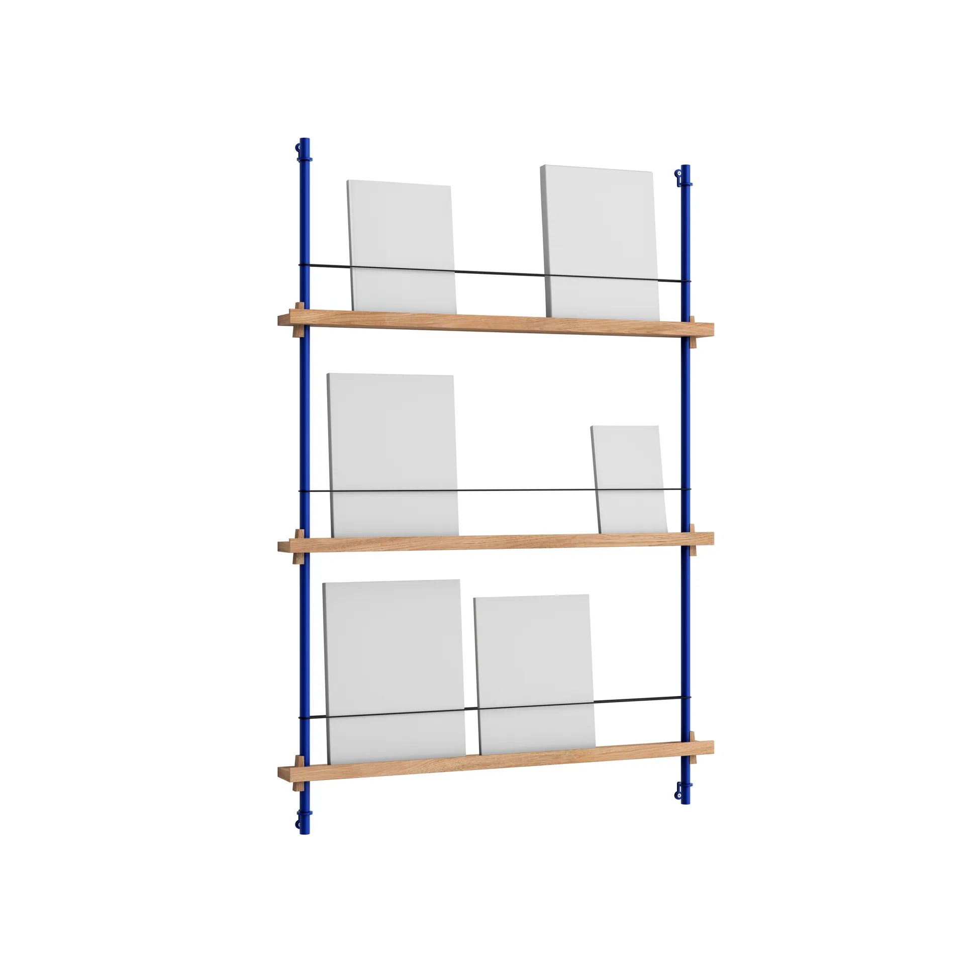 Magazine Shelving suporte para revistas, Carvalho-deep blue, 85x115x7 cm, MS.115.1 MOEBE