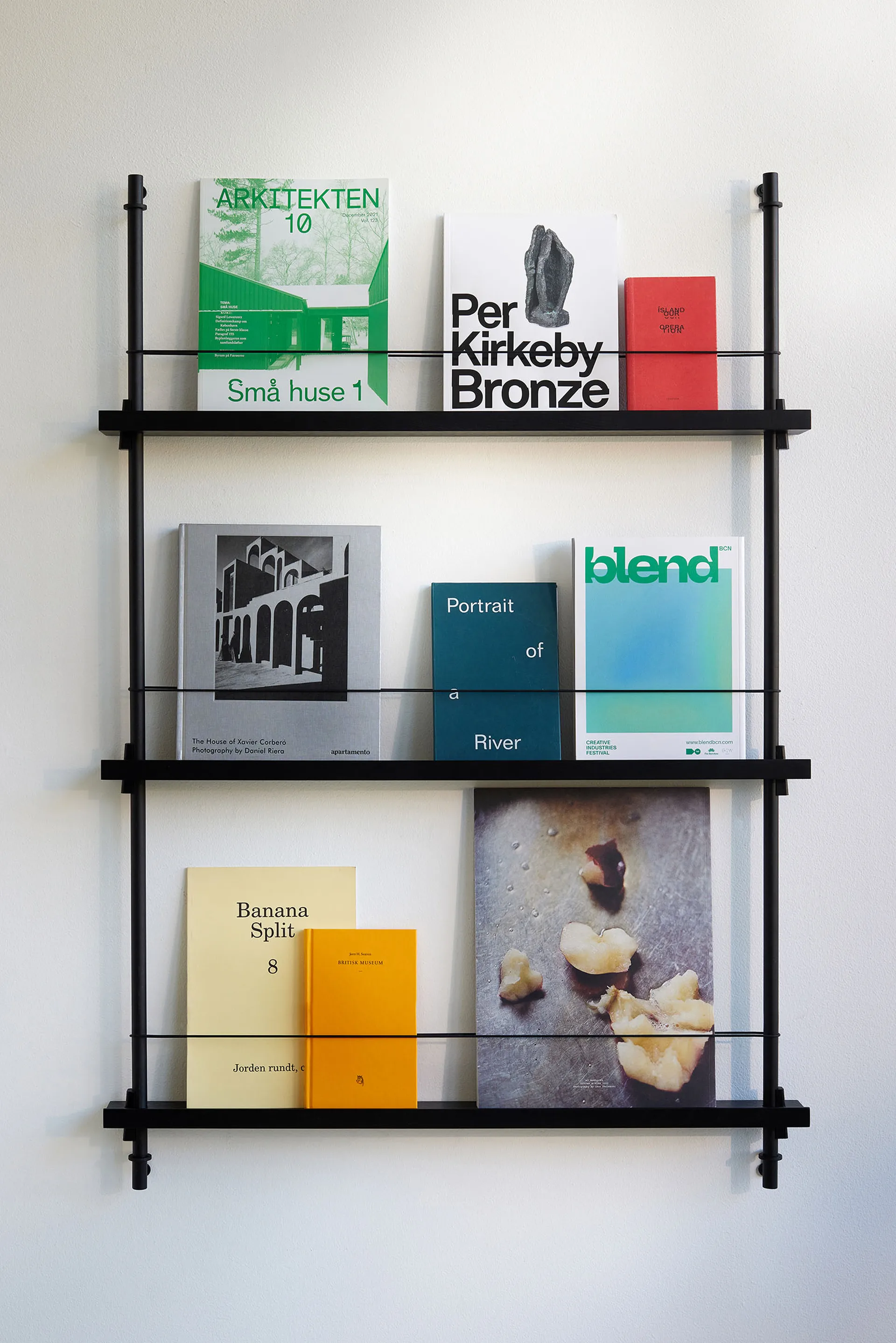 Magazine Shelving suporte para revistas, Carvalho-deep blue, 85x115x7 cm, MS.115.1 MOEBE