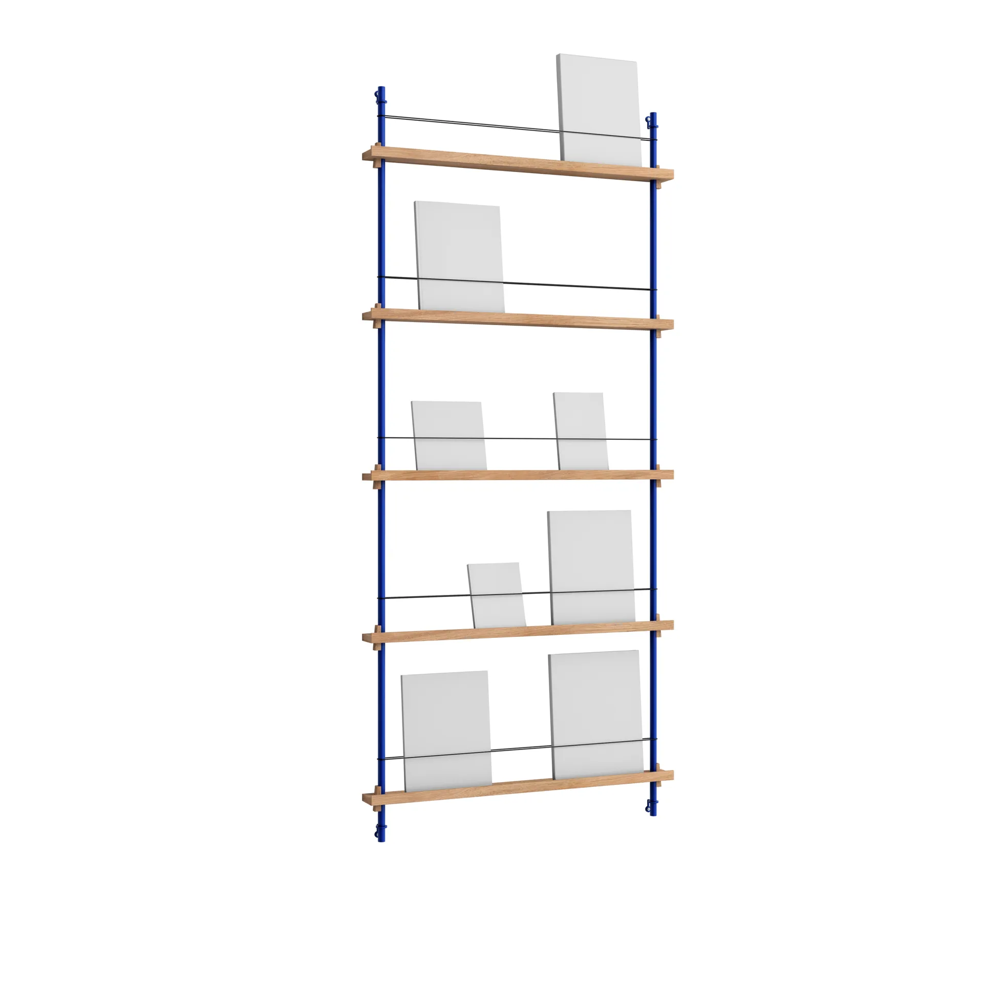 Magazine Shelving suporte para revistas, Carvalho-deep blue, 85x180x7 cm, MS.180.1 MOEBE
