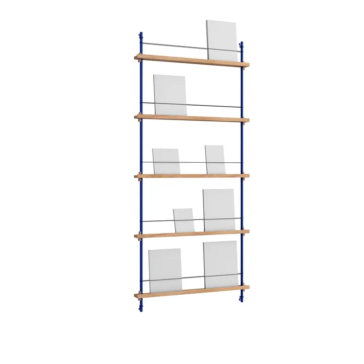 Magazine Shelving suporte para revistas - Carvalho-deep blue, 85x180x7 cm, MS.180.1 - MOEBE
