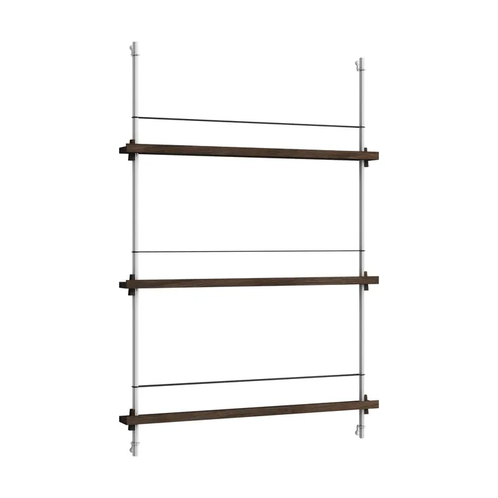 Magazine Shelving suporte para revistas - Carvalho fumado-aço inoxidável, 85x115x7 cm, MS.115.1 - MOEBE
