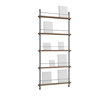 Magazine Shelving suporte para revistas - Carvalho fumado-black, 85x180x7 cm, MS.180.1 - MOEBE