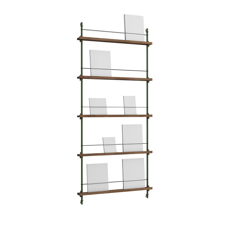 Magazine Shelving suporte para revistas - Carvalho fumado-pine green, 85x180x7 cm, MS.180.1 - MOEBE