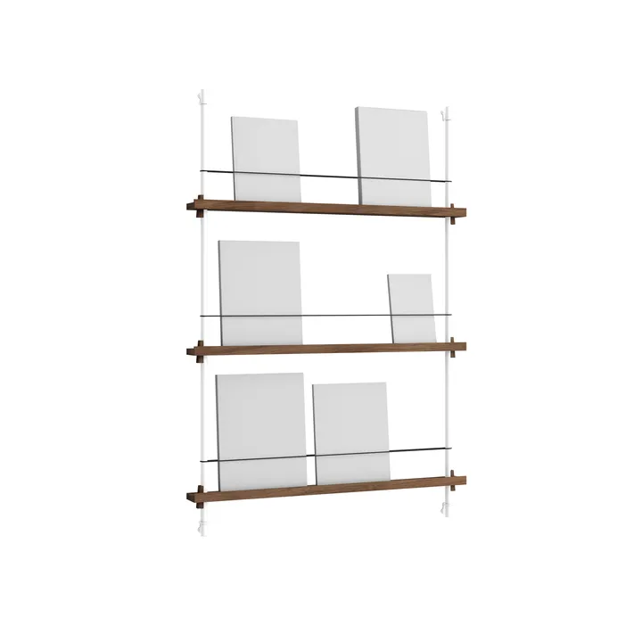 Magazine Shelving suporte para revistas - Carvalho fumado-white, 85x115x7 cm, MS.115.1 - MOEBE