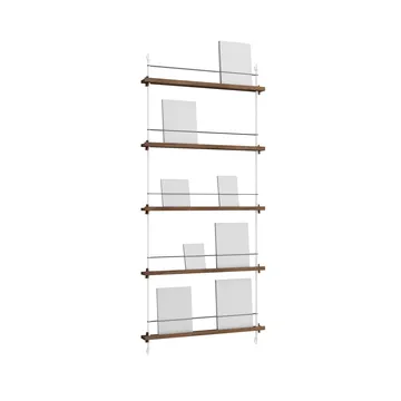 Magazine Shelving suporte para revistas - Carvalho fumado-white, 85x180x7 cm, MS.180.1 - MOEBE