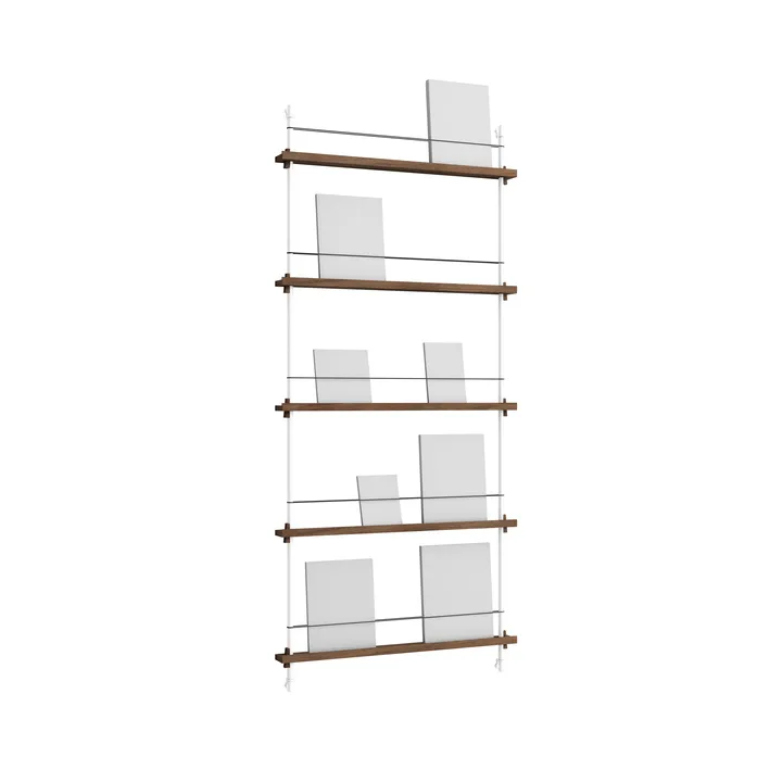 Magazine Shelving suporte para revistas - Carvalho fumado-white, 85x180x7 cm, MS.180.1 - MOEBE