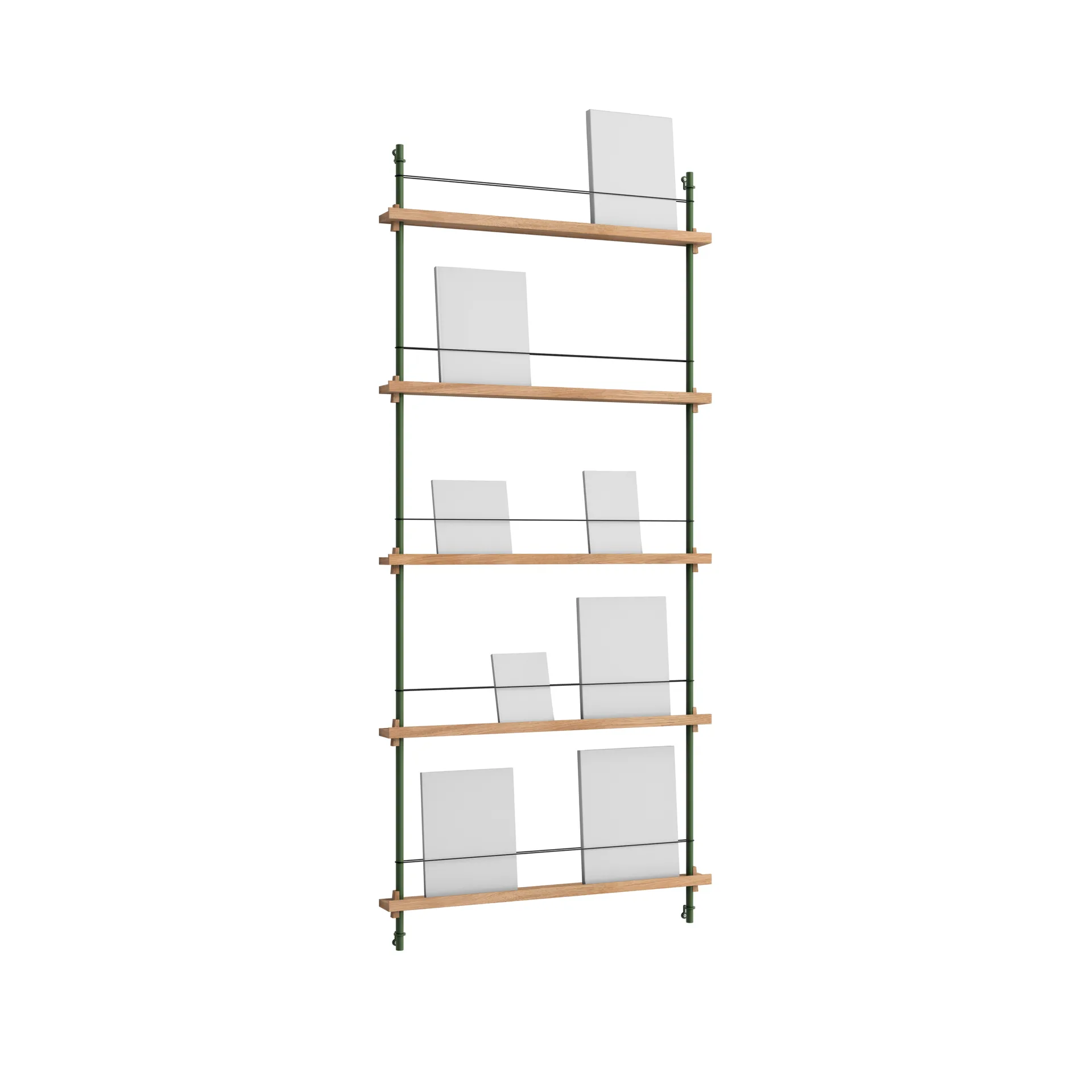 Magazine Shelving suporte para revistas, Carvalho-pine green, 85x180x7 cm, MS.180.1 MOEBE