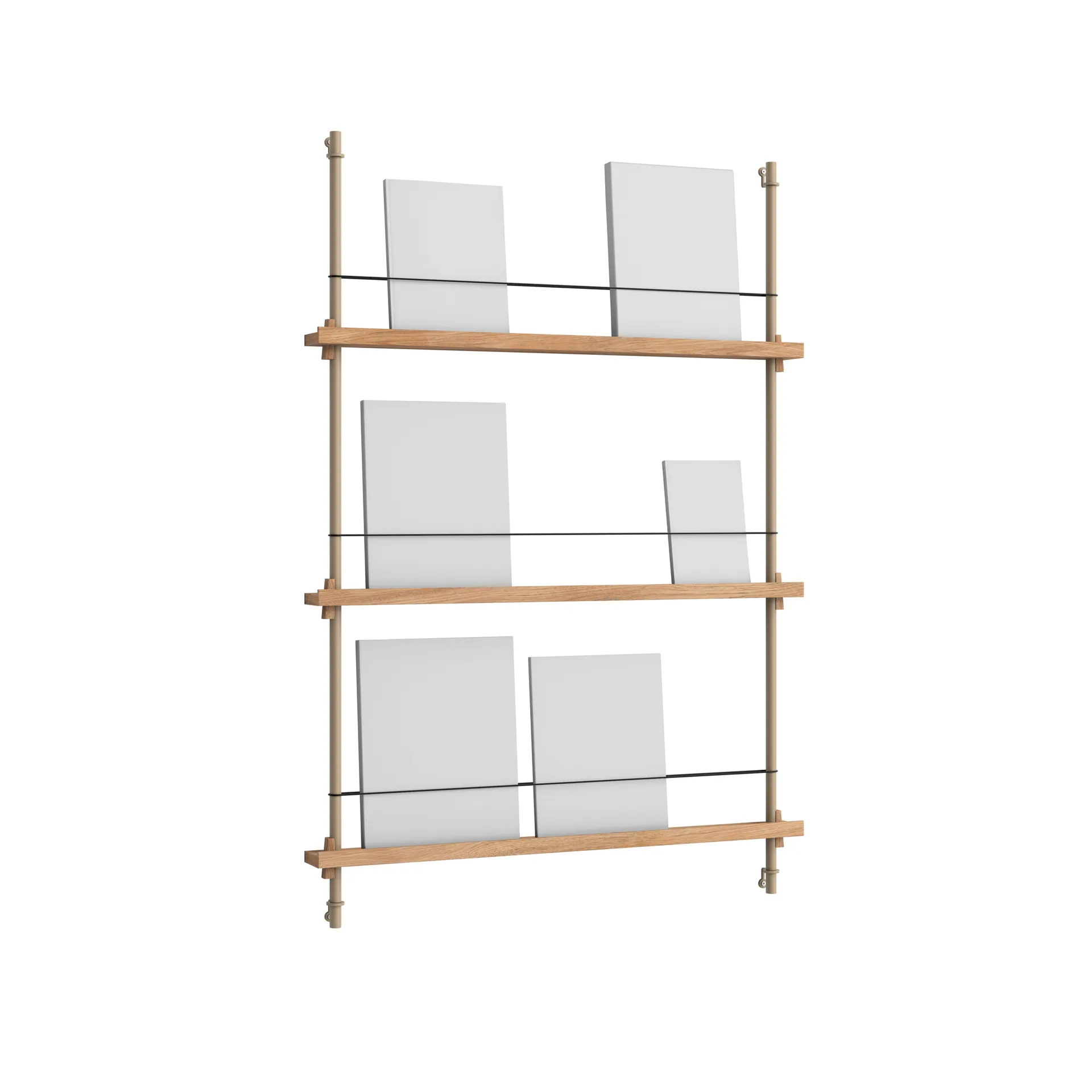 Magazine Shelving suporte para revistas, Carvalho-warm grey, 85x115x7 cm, MS.115.1 MOEBE