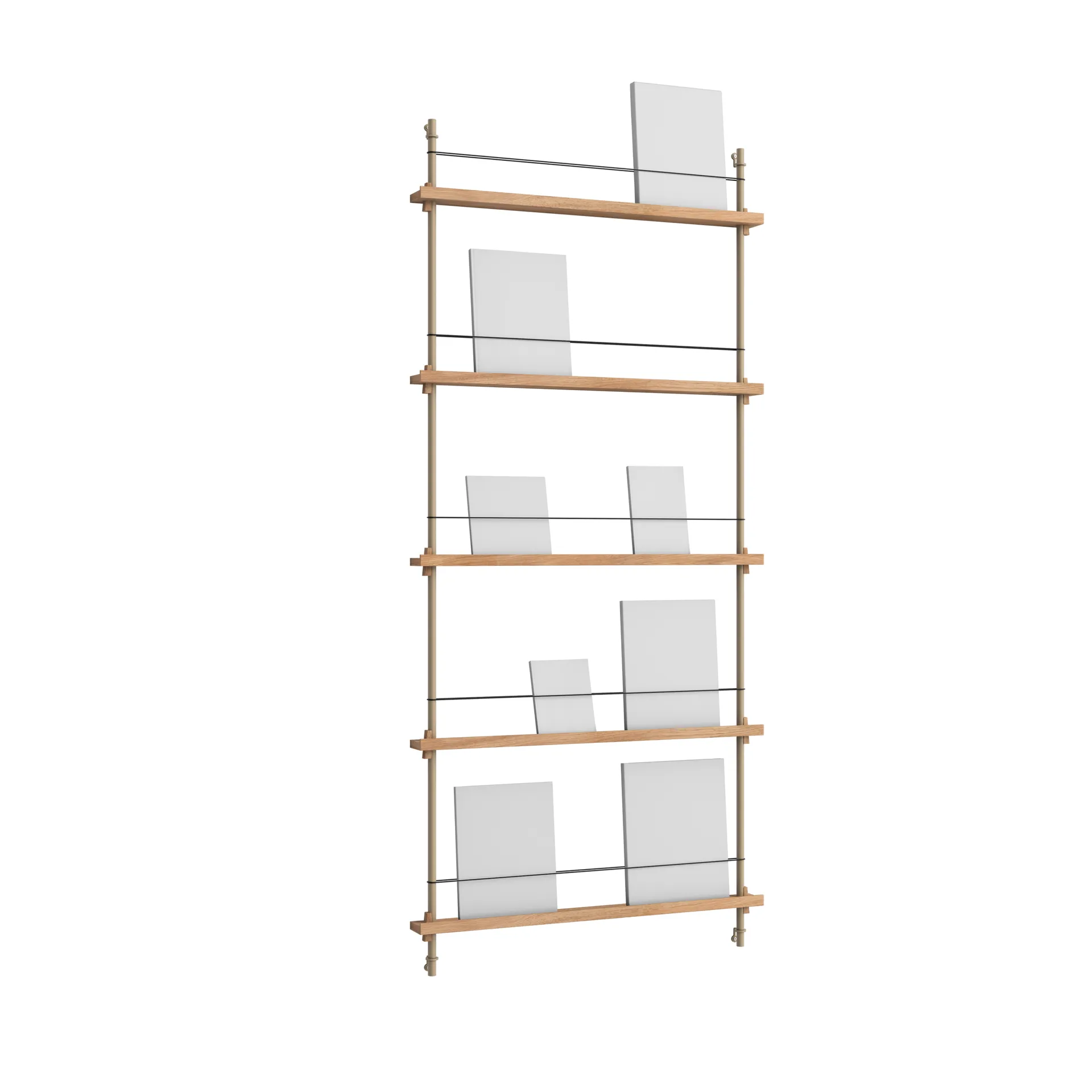 Magazine Shelving suporte para revistas, Carvalho-warm grey, 85x180x7 cm, MS.180.1 MOEBE